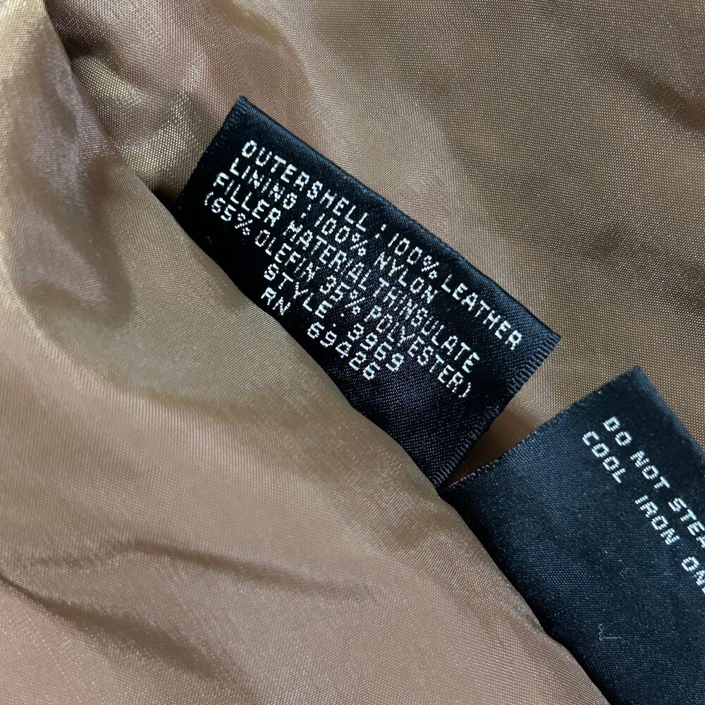 VTG Wilsons Adventure Bound brown leather parka outdoors safari womens XS - Picture 10 of 13